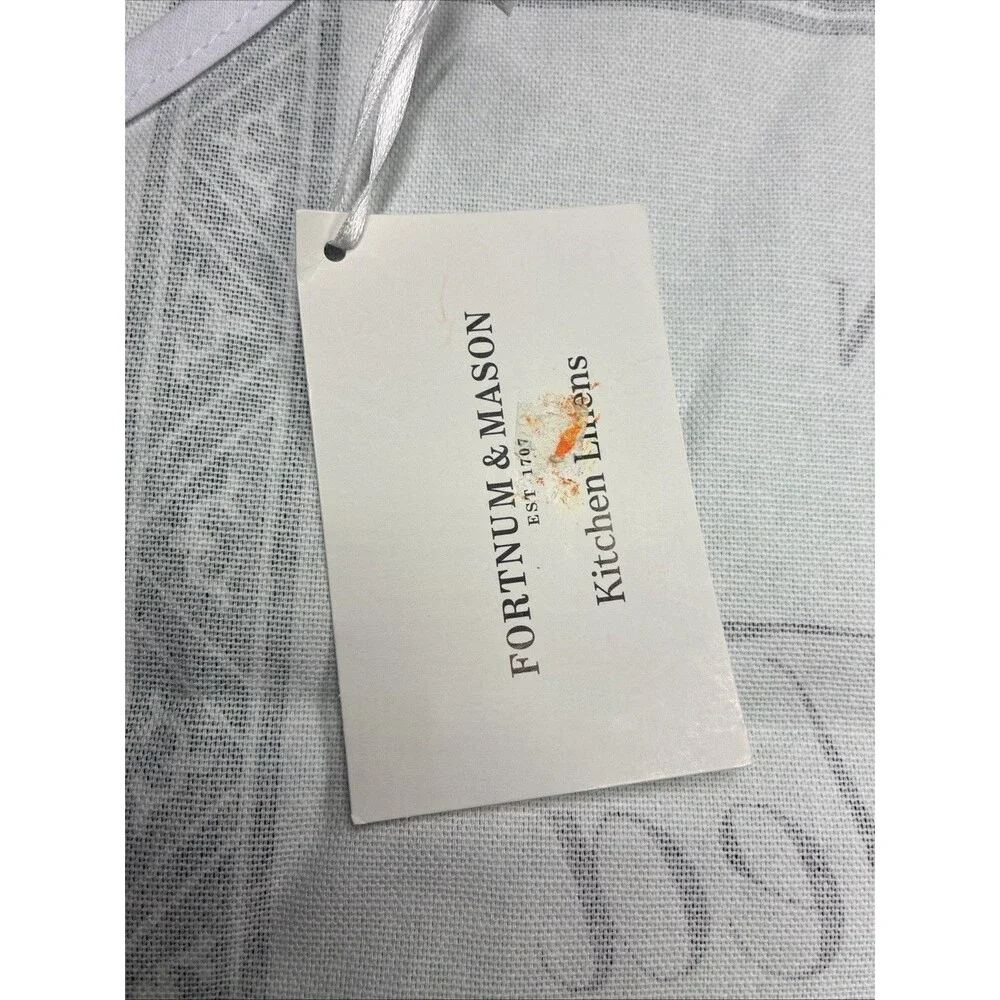 Fortnum & Mason Fine Teas Time For Tea Cotton Tea Towel Eau de Nil UK NWT
